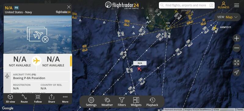 春節假期不間斷 美軍海軍P-8A反潛機連日巡航西南空域