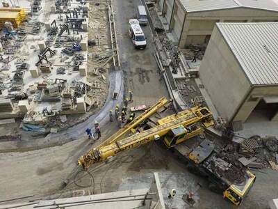 彰濱豐堉焚化爐施工意外 工人遭吊車輔助桿砸中身亡